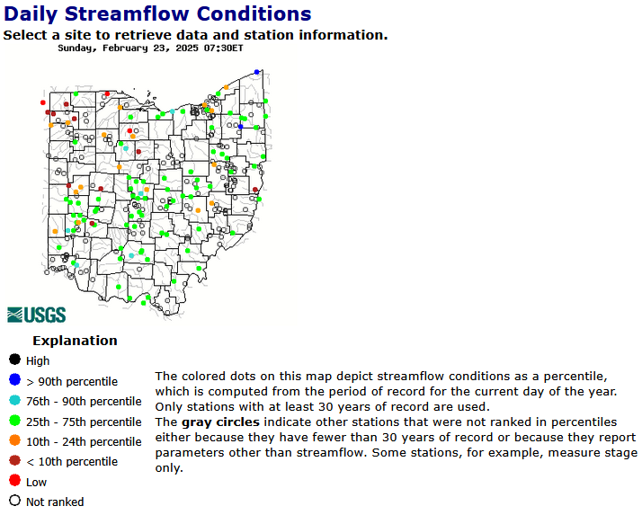 current ohio stream flow map